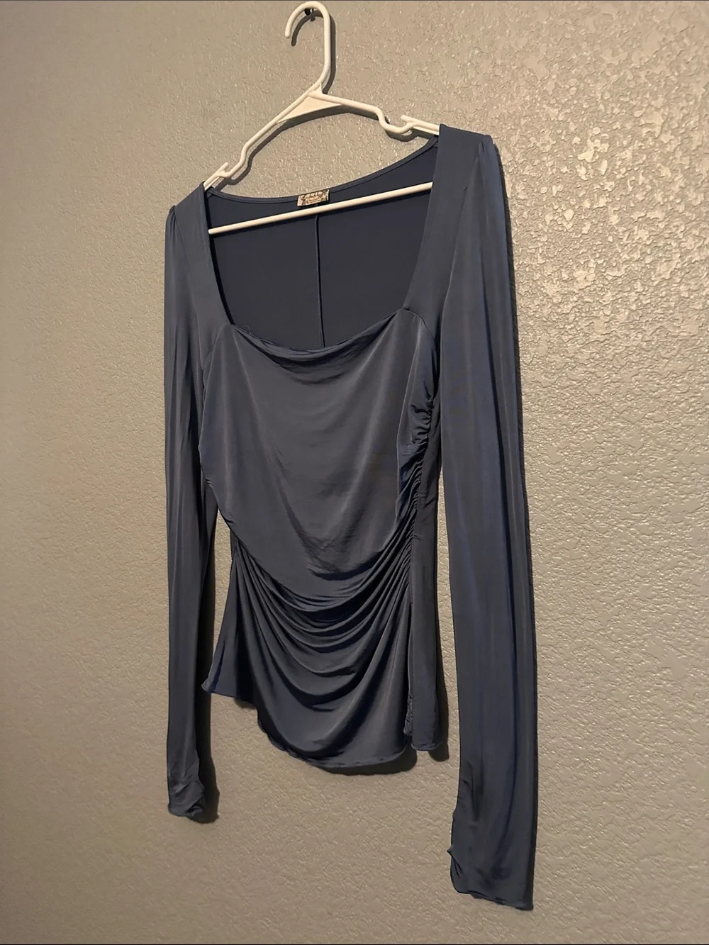 Free People Wind Down Square Neck Drapey Top
